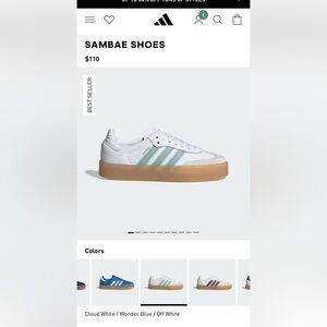 Adidas Sambae cloud white/ wonder blue /off white Samba Sneakers